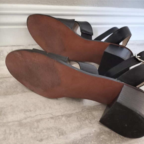 Marc Fisher Leather Strappy Block Heel Sandals - Picture 4 of 8